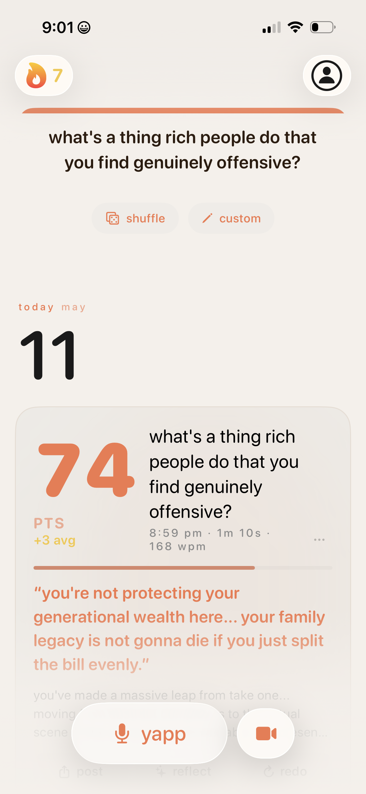 yapp home screen